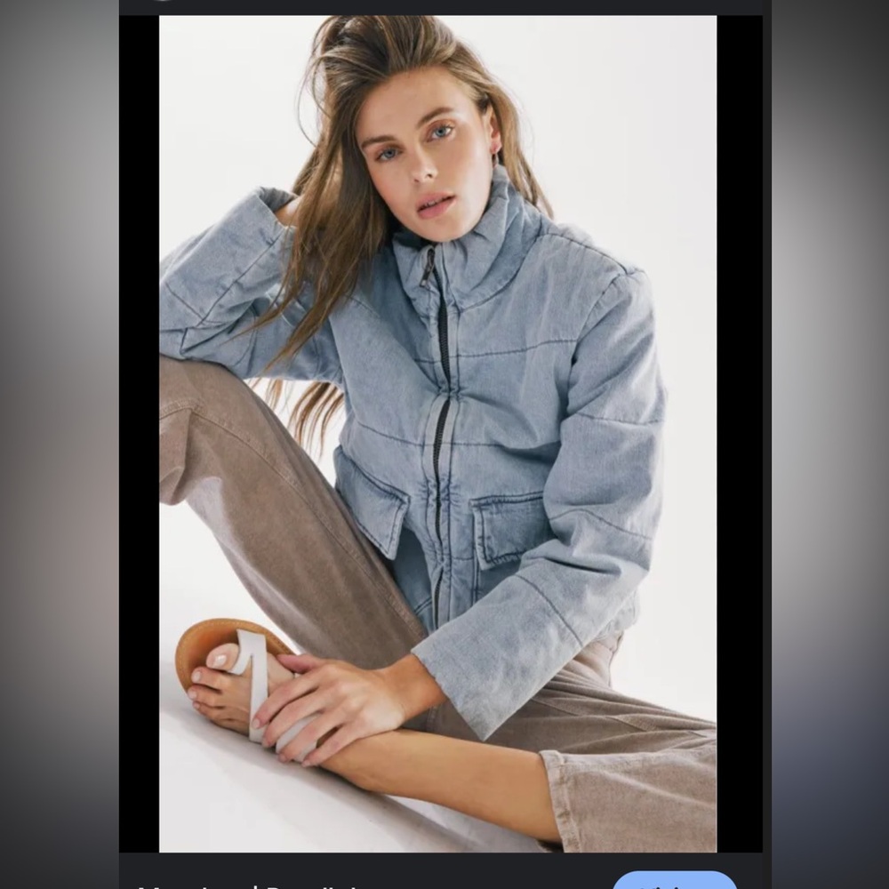 KanCan Sky Blue Puffer Jacket